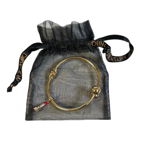 DBW Gold Plated Bangle Bracelet with Lipstick Charm - Picture 1 of 1